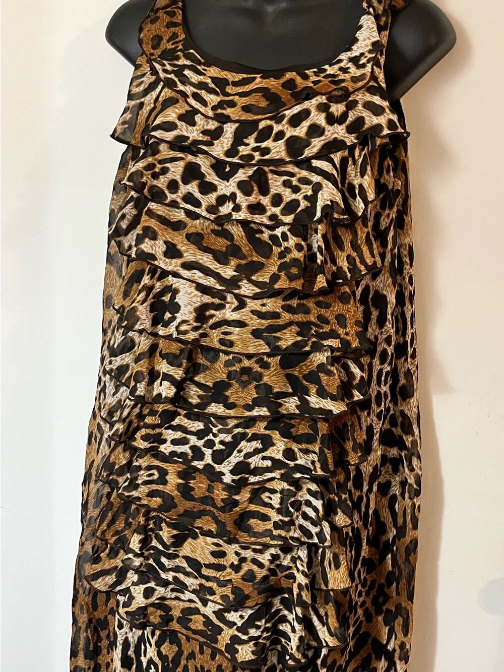 Voir Voir Leopard-Print Tiered Ruffle Skirt - Brown & Black